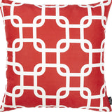 Red Lattice Decorative Throw Pillow Cover