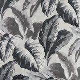 Gray Jacquard Tropical Leaf Decorative Throw Pillow Cover