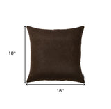 Set Of Two 18 X 18 Brown Solid Color Zippered Polyester Throw Pillow Cover