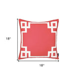 Square Red And White Geometric Decorative Throw Pillow Cover