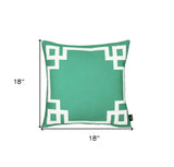 Grass Green And White Geometric Decorative Throw Pillow Cover