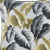 Black White Celadon Tropical Leaf Decorative Throw Pillow Cover