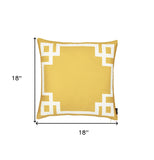 Yellow And White Geometric Decorative Throw Pillow Cover