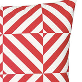 Red And White Geometric Squares Decorative Throw Pillow Cover