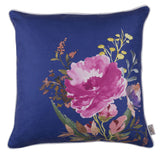 18" Blue Watercolor Wild Flower Decorative Throw Pillow Cover