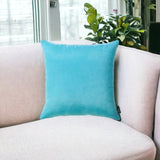 Set Of 2 Aqua Blue Brushed Twill Decorative Throw Pillow Covers