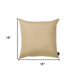 Set Of 2 Light Beige Brushed Twill Decorative Throw Pillow Covers