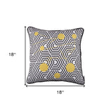 18"X18" Scandi Square Geo Printed Decorative Throw Pillow Cover