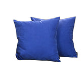 Set Of 2 Denim Blue Brushed Twill Decorative Throw Pillow Covers