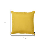 Set Of Two Yellow Brushed Twill Decorative Throw Pillow Covers