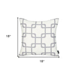 Gray And White Geometric Squares Decorative Throw Pillow Cover