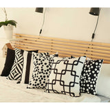 Black And White Geometric Squares Decorative Throw Pillow Cover