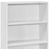 36" White Wood Adjustable Bookcase