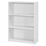 36" White Wood Adjustable Bookcase