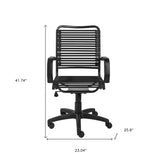 Black Swivel Adjustable Task Chair Bungee Back Steel Frame