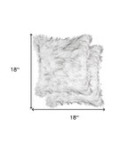 18" X 18" X 5" Gradient Gray Faux Fur  2Pack Pillow