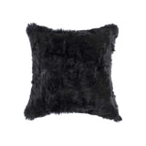 18" Black Wool Throw Pillow