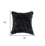 18" Black Wool Throw Pillow