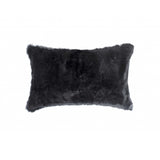 12" X 20" Black Wool Throw Pillow