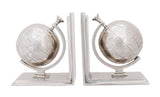 4.5" X 6.75" X 7.75" Alum Globe Bookend Set Of Two
