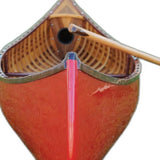 26.5" X 117" X 20" Red Wooden Canoe With Ribs Curved Bow