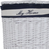 14.5" X 20" X 23" Whiteblueovalwillow Basket Set Of 5