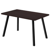 60" Espresso and Black Metal Dining Table