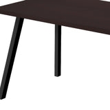 60" Espresso and Black Metal Dining Table