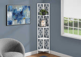 62" White Metal Corner Bookcase