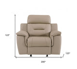 41" Beige Fascinating Leather Reclining Chair