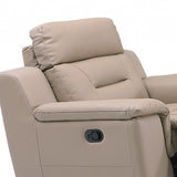 41" Beige Fascinating Leather Reclining Chair