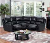 Black Polyester Blend Power Reclining U Shaped Three Piece Corner Sectional