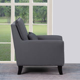 32" Gray And Black Fabric Arm Chair