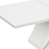 98" White Solid Manufactured Wood Dining Table