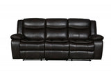 86" Brown And Black Italian Leather Sofa