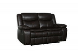 86" Brown And Black Italian Leather Sofa