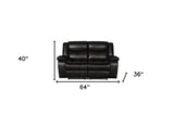 86" Brown And Black Italian Leather Sofa