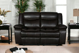 86" Brown And Black Italian Leather Sofa