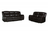 86" Brown And Black Italian Leather Sofa