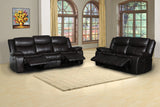 86" Brown And Black Italian Leather Sofa