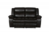 86" Brown And Black Italian Leather Sofa