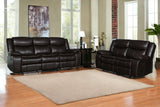 86" Brown And Black Italian Leather Sofa