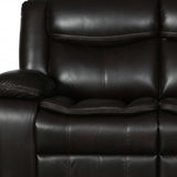 86" Brown And Black Italian Leather Sofa