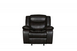 86" Brown And Black Italian Leather Sofa