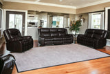 86" Brown And Black Italian Leather Sofa