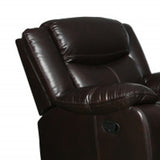 86" Brown And Black Italian Leather Sofa