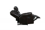 64" Brown Faux Leather Manual Reclining Love Seat