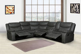 86" Gray And Black Italian Leather Sofa