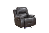 77" Gray Faux Leather Manual Reclining Love Seat With Storage