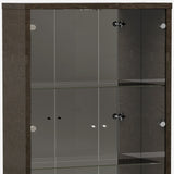 41" Silver and Gray Brown Accent Cabinet With One Drawer